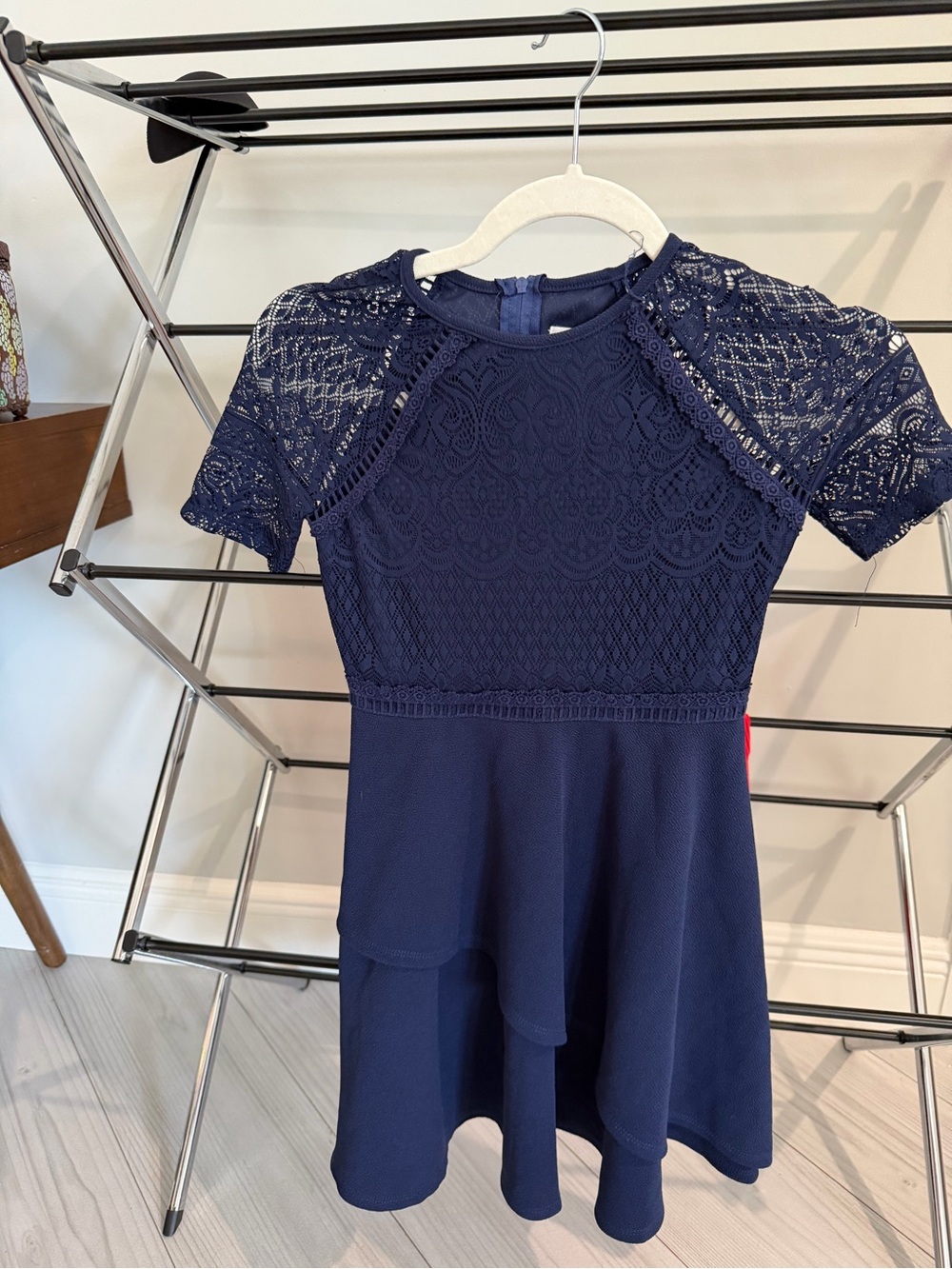 Blush Navy Lace Fit & Flare Girls’ Dress